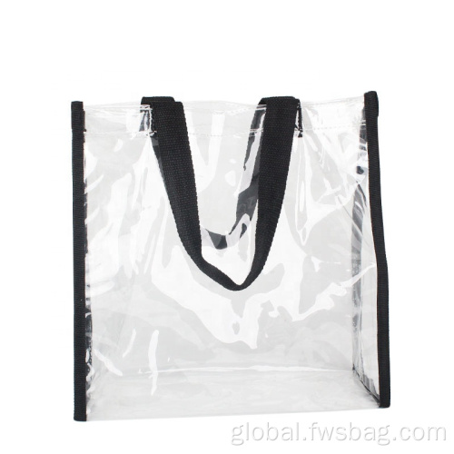 Black Tote Bag Approved Square Shopping PVC Tote Bag Factory